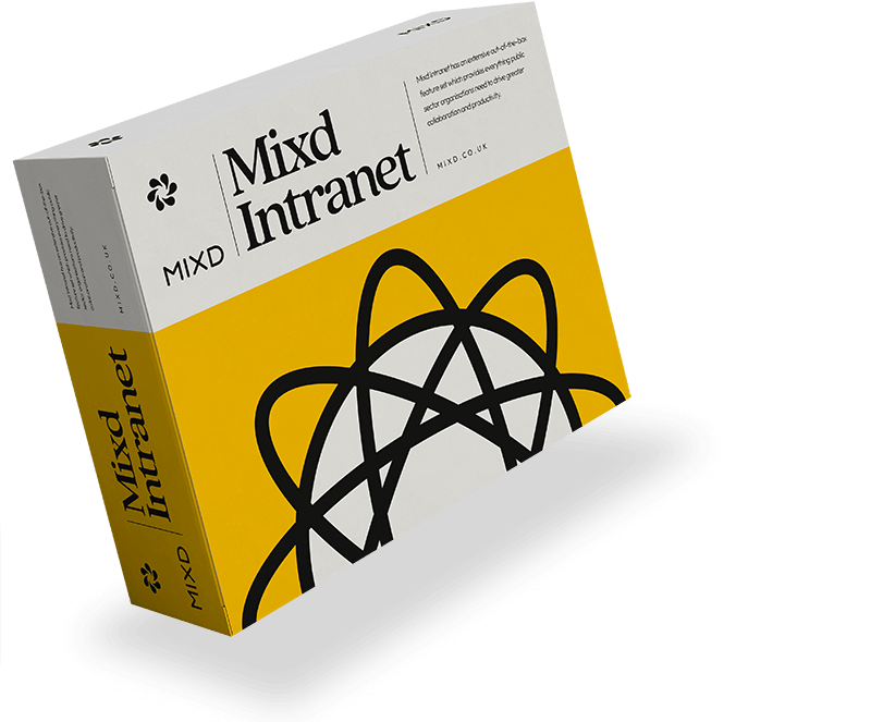 A product box that says Mixd Intranet on it