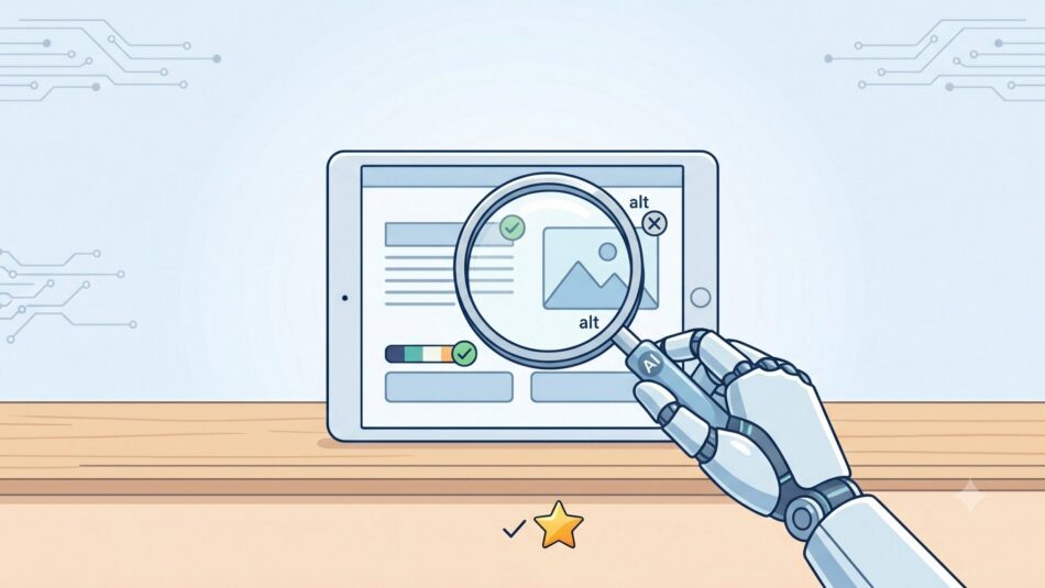 Illustration showing artificial intelligence supporting digital accessibility